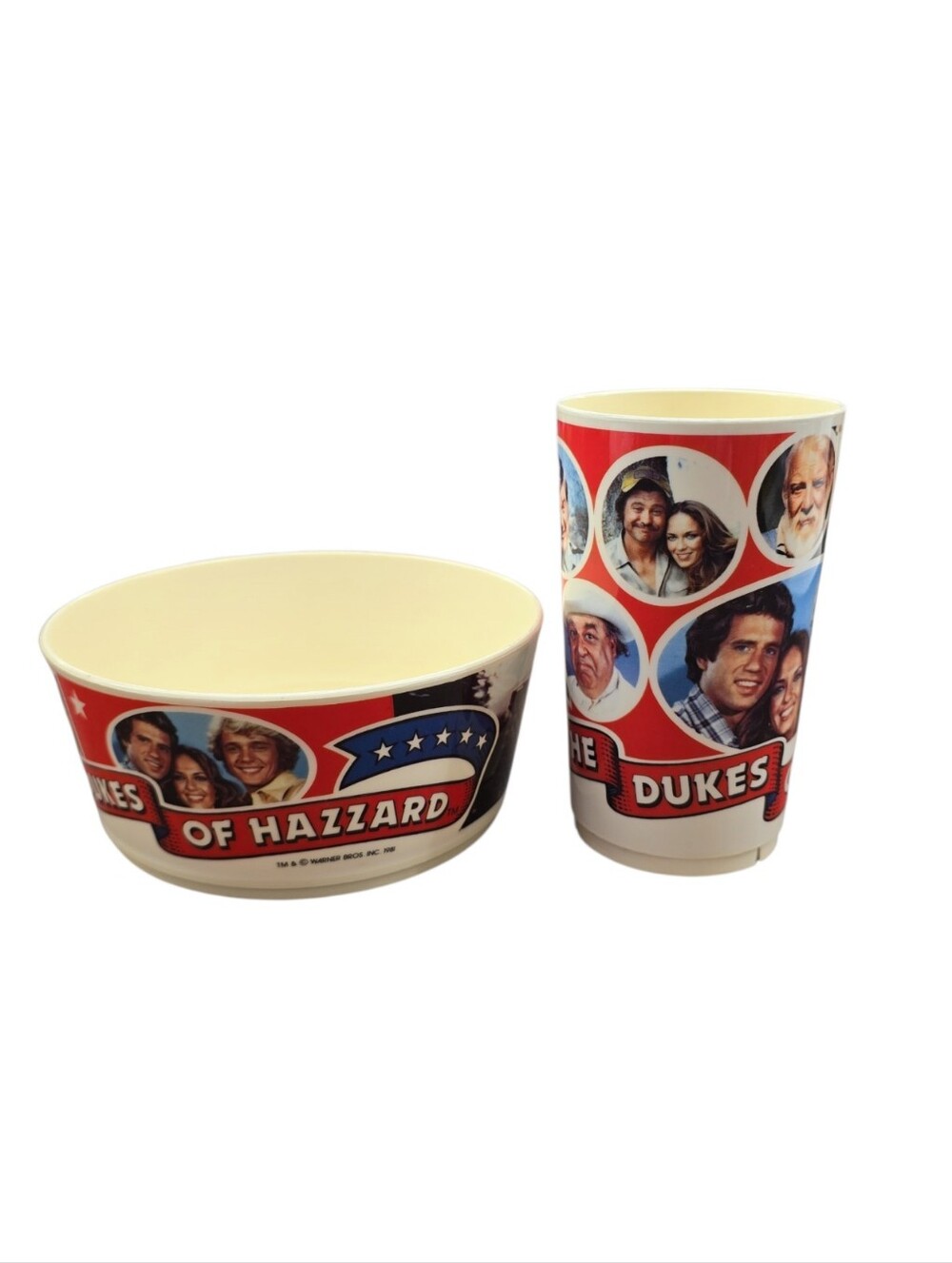 Vintage 1981 Dukes of Hazzard Deka Bowl & Tumbler Cup Set Warner Bros USA